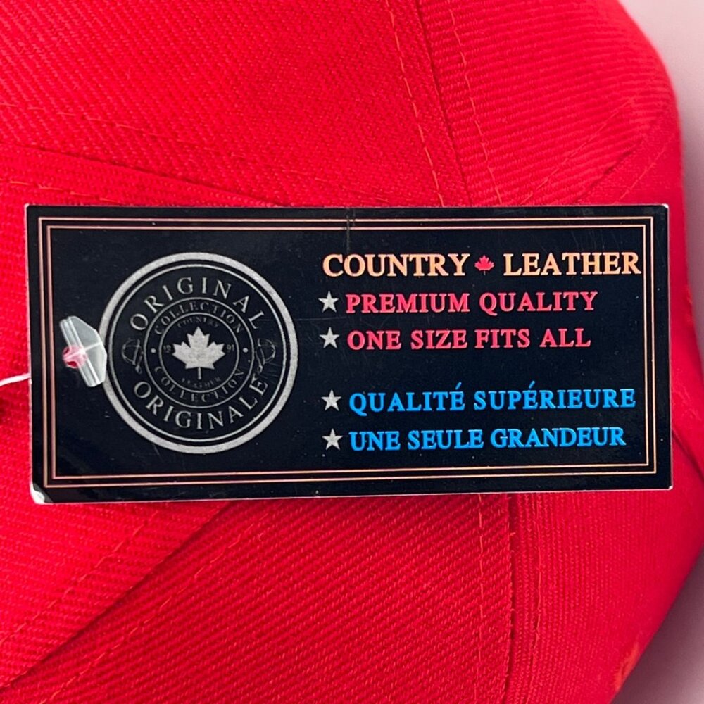 Canada Flag Embroidered Baseball Cap Hat Red White New Country Leather Brand - Picture 5 of 16